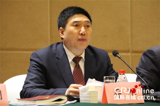 陕西省质监局局长乔军作报告(王偲瑶 摄)