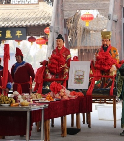 開封朱仙鎮舉行送“灶王”祭“灶神”傳統巡遊儀式
