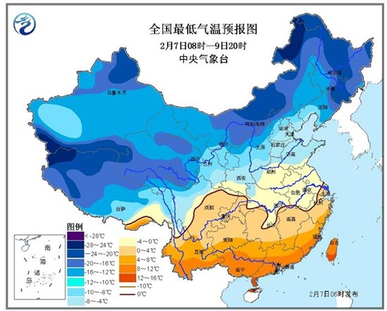 中央气象台发寒潮蓝色预警 广东等10省降温超10℃