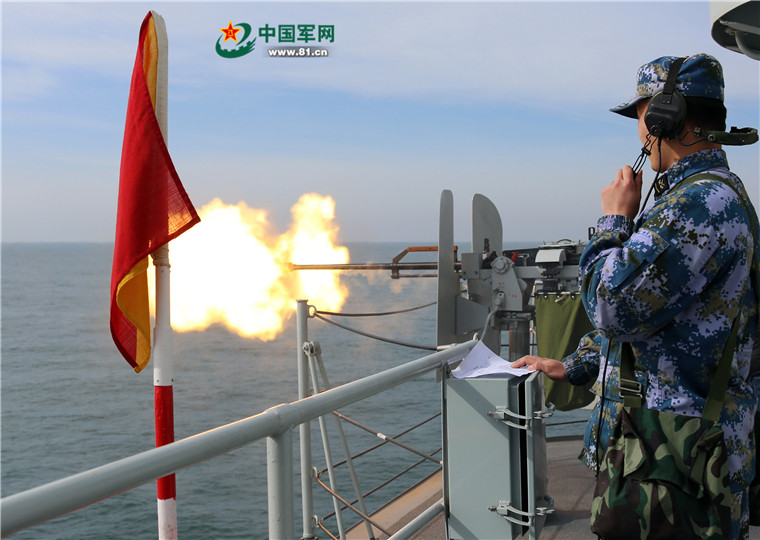 猛图来袭！北海舰队某驱逐舰支队宜昌舰实弹射击训练