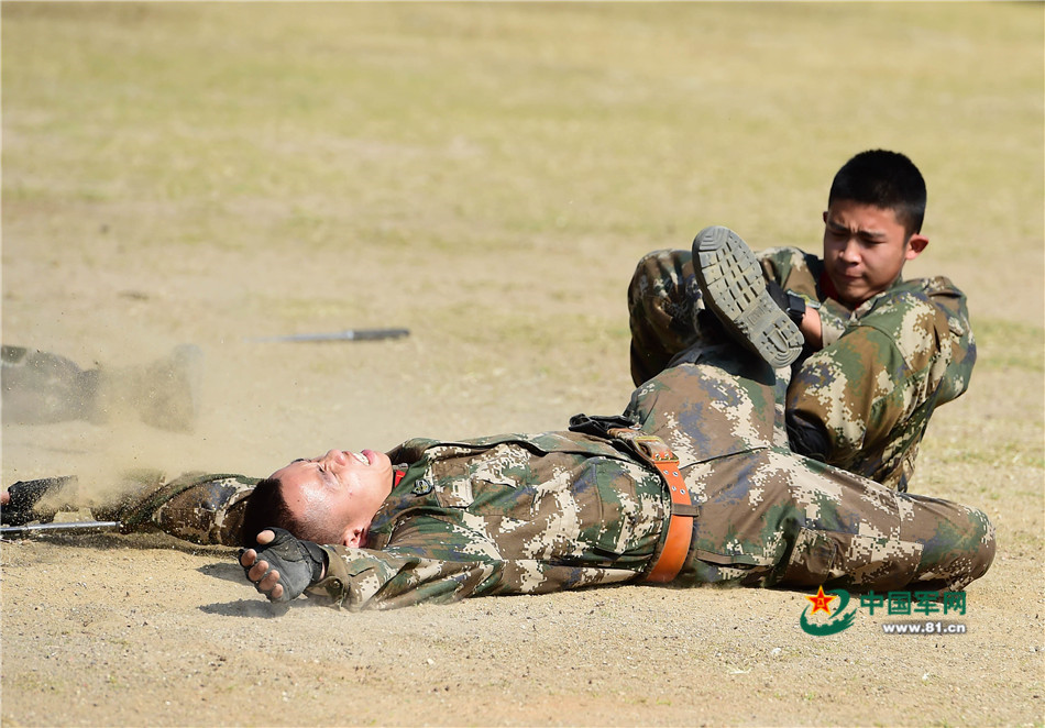近距离围观武警特种格斗术 实用制敌是关键 近距离围观武警特种格斗术 实用制敌是关键