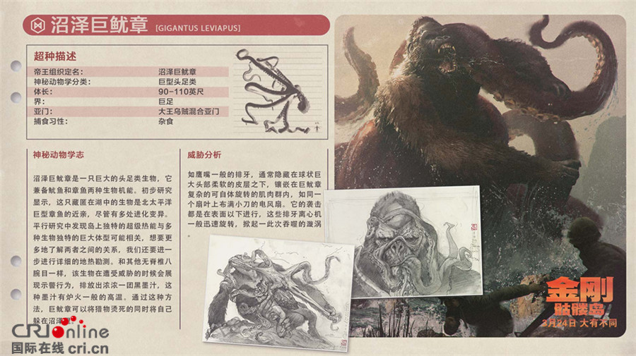 《金刚:骷髅岛》预告海报双发 群兽乱战全面升级