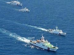 中國海警艦船編隊3月1日在我釣魚島領海巡航