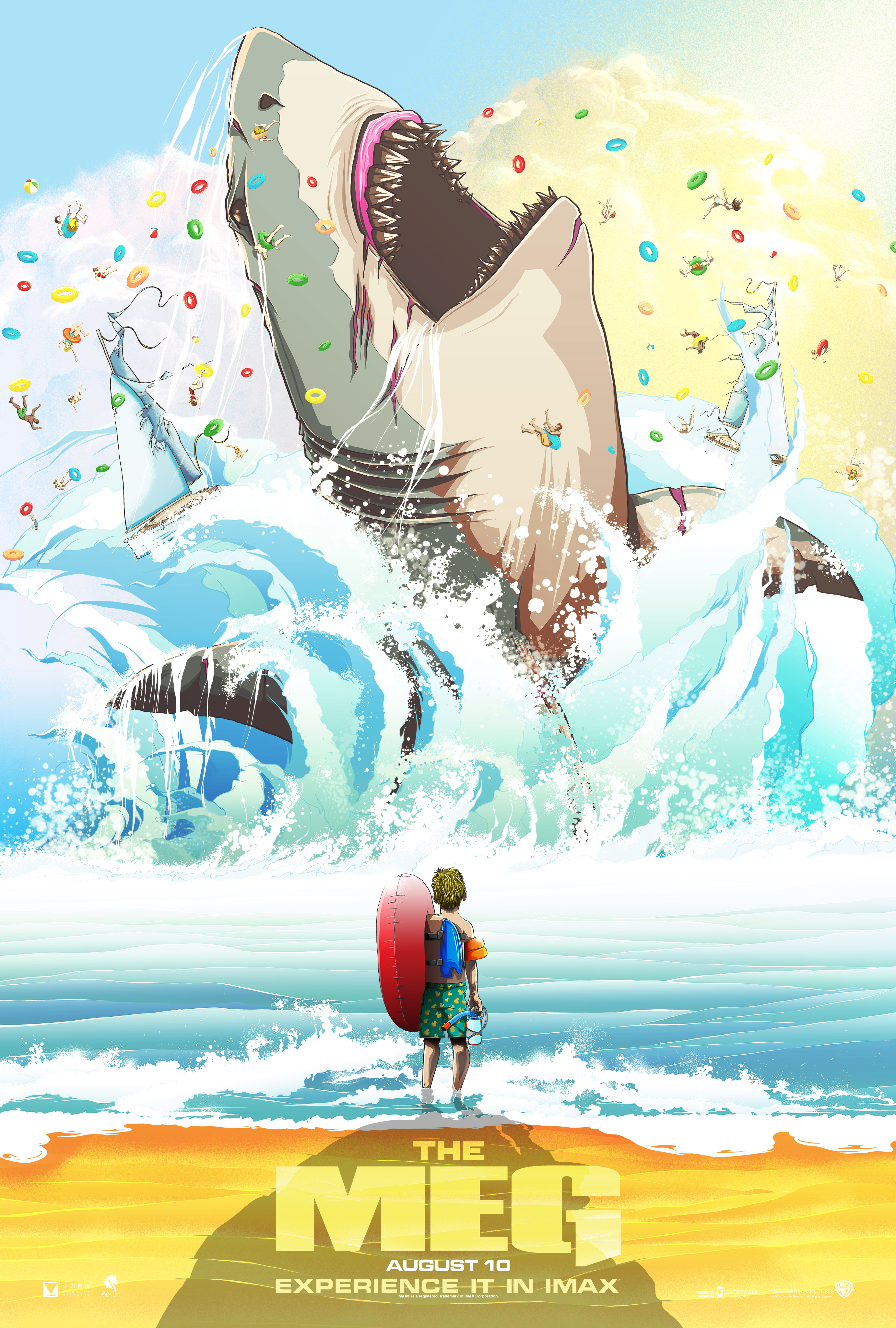 《巨齿鲨》imax专属海报 卡通画风暗藏深海危机