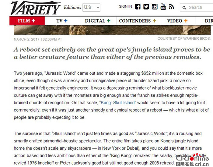 3月最不可错过大片 《金刚》烂番茄81%口碑强势