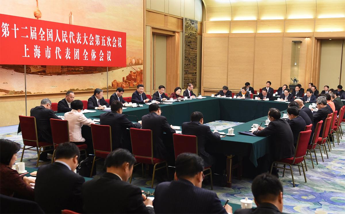 习近平总书记参加上海代表团全团审议