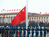 北京天安門廣場升國旗儀式1月1日起由解放軍儀仗隊執行
