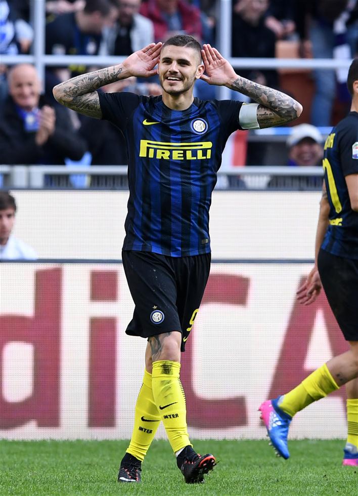 意甲国米71亚特兰大伊卡尔迪巴内加皆戴帽