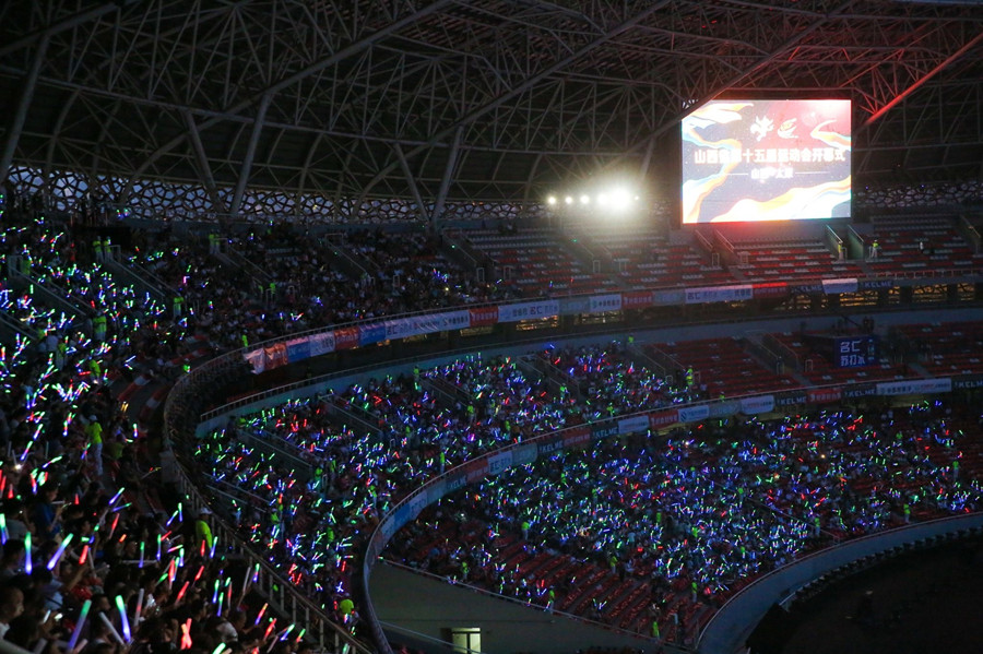 【原创】【即时新闻】【移动版】【焦点图】【CHINANEWS带图列表】【CRI看山西-列表】【三晋大地-太原】惊艳！山西省运会开幕式闪耀三晋大地