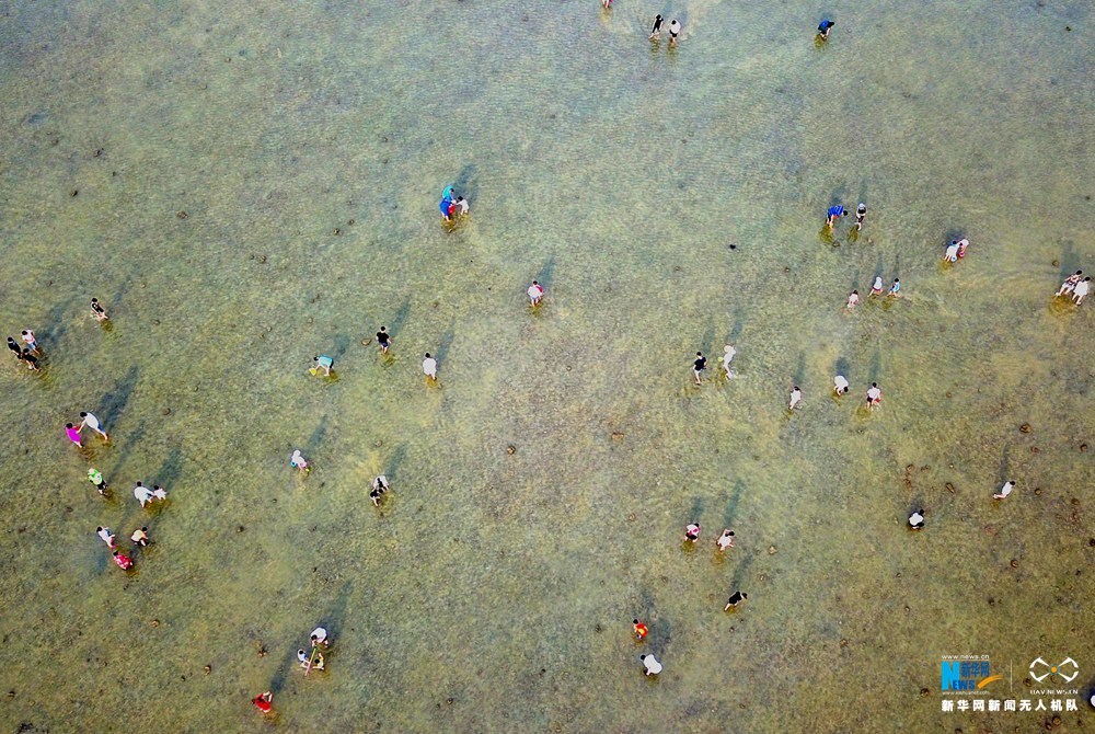 航拍海南潭门“赶海”节