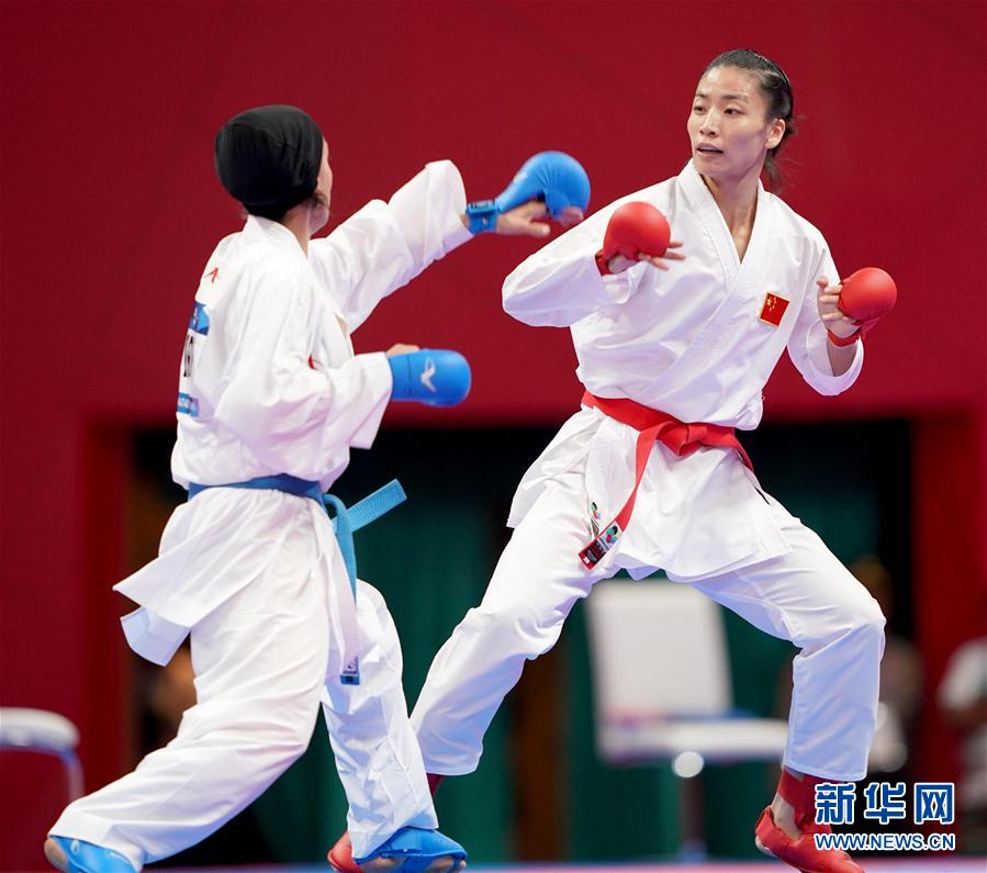 亚运会空手道——中国选手尹笑言获女子61公斤级冠军