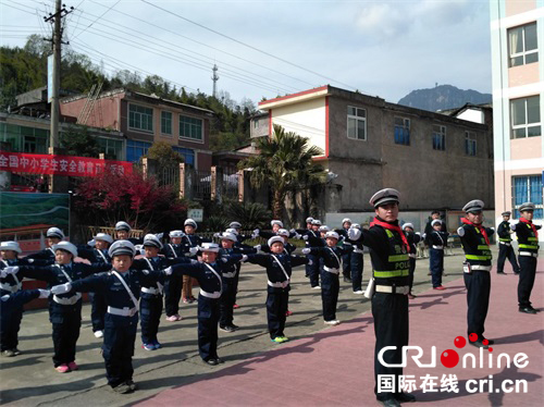 雅安雨城区孔坪中心校举行"小交警"启动仪式