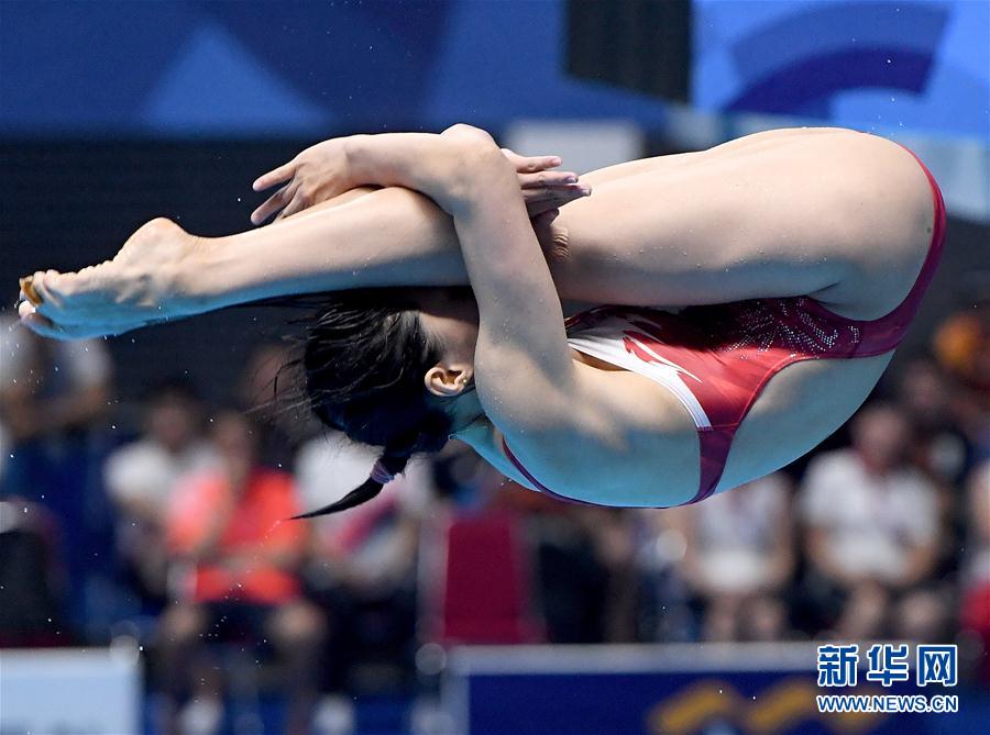 跳水女子1米板：中国选手王涵夺冠