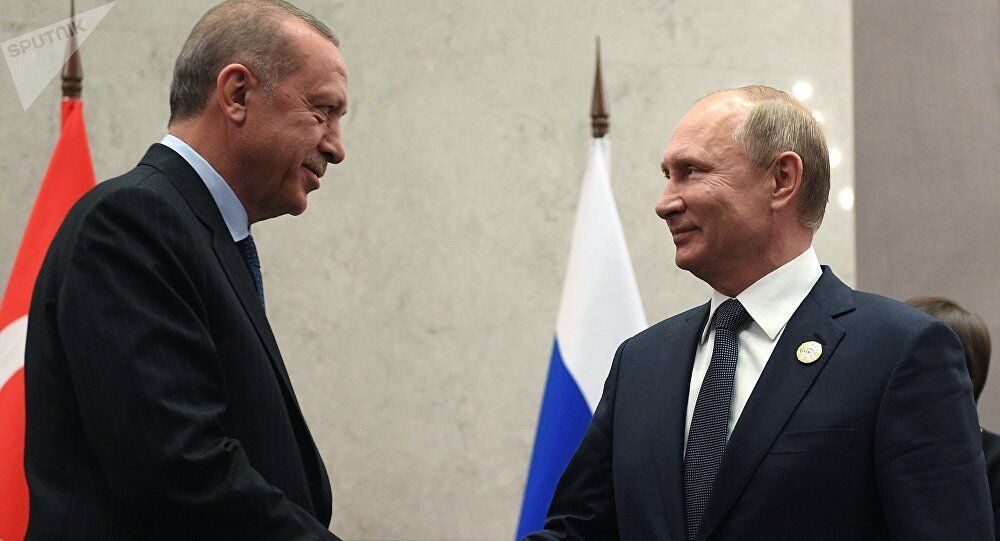 资料图:俄罗斯总统普京与土耳其总统埃尔多安
