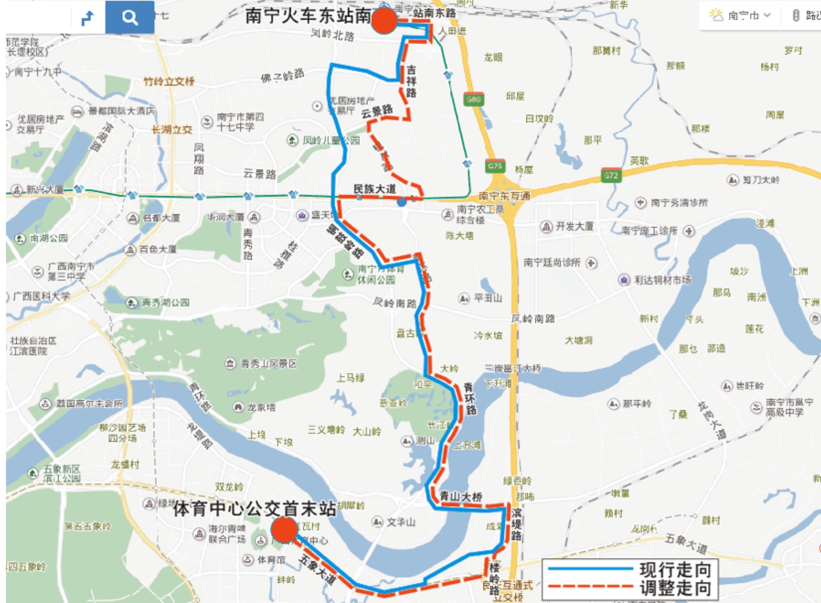 南宁公交车路线图片