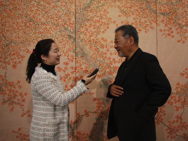 베이징에 만개한 한국 허달재 화백의 매화도(梅花圖)