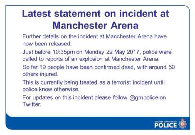 英国警方发布的伤亡人数确认消息