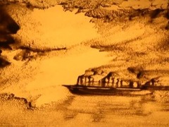 沙画|红船驶进新时代——庆祝中国共产党成立97周年_fororder_忒土红船