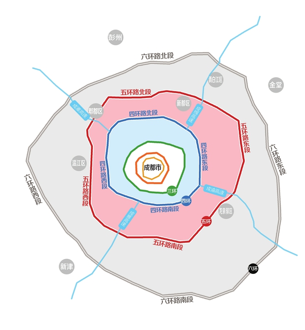 成都四五六環路命名 路牌標示暫時不變