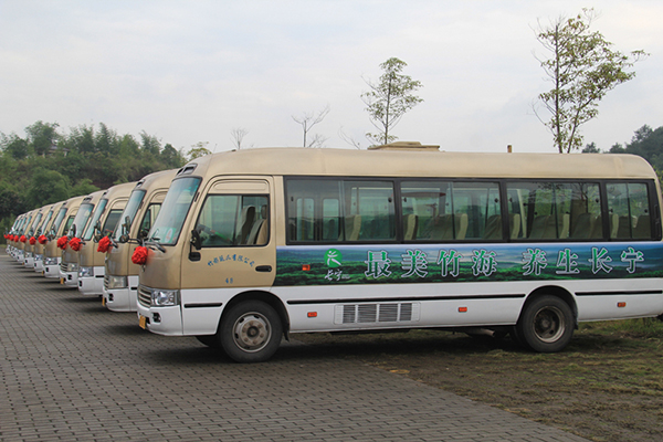 蜀南竹海创5a景区 观光车项目正式投入试运行