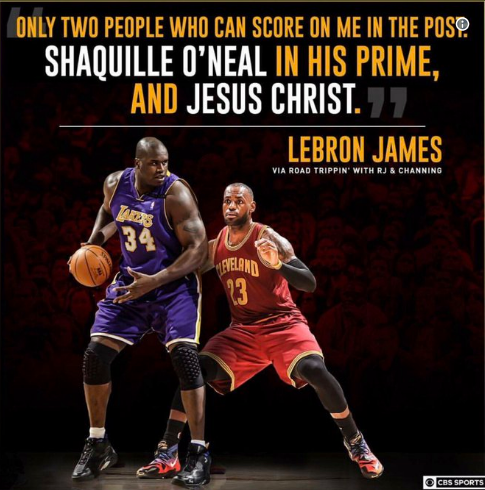 詹皇:我禁区防守多强大? 只有上帝和鲨鱼能得分