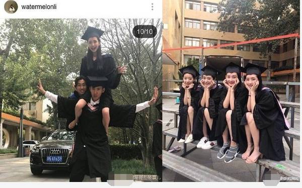 王思聪女友晒毕业照 穿学士服跨腿骑男同学(图)