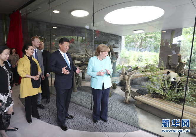 7月5日，国家主席习近平同德国总理默克尔共同出席大熊猫馆开馆仪式_fororder_CqgNOlldZACAdKb3AAAAAAAAAAA047.900x630
