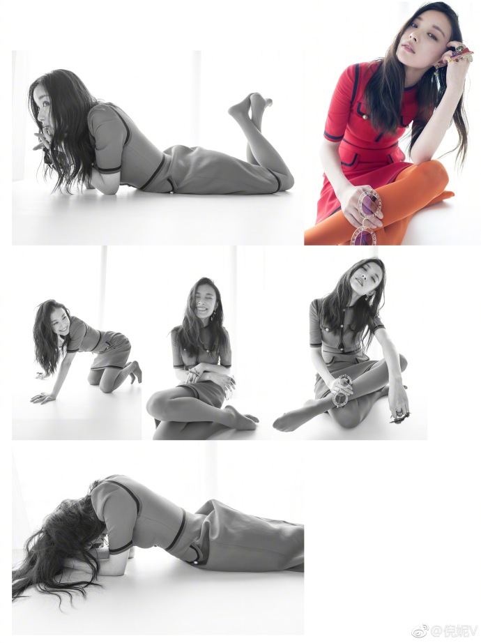 倪妮性感"床照"曝光 穿睡衣露香沟 眼神迷离