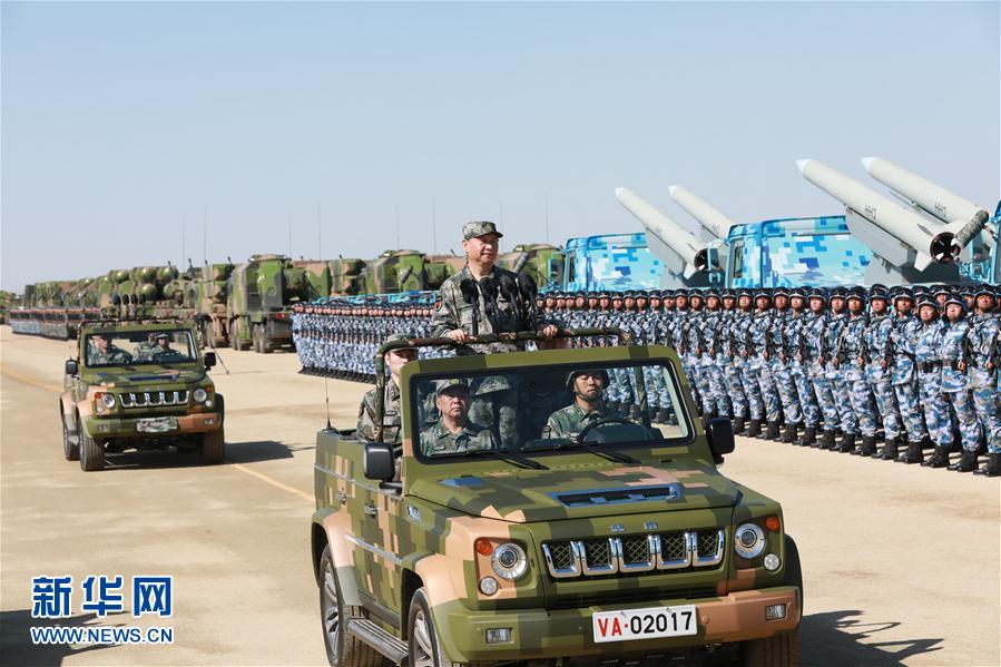 庆祝中国人民解放军建军90周年阅兵在朱日和联合训练基地隆重举行　习近平检阅部队并发表重要讲话