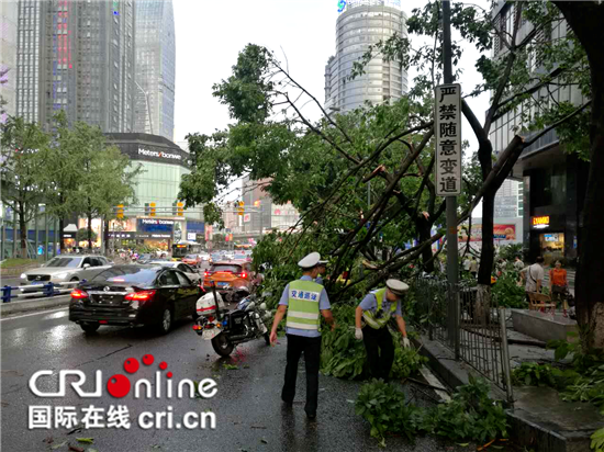 已过审【社会民生 列表】狂风暴雨来袭 重庆江北公安民警奋战一线